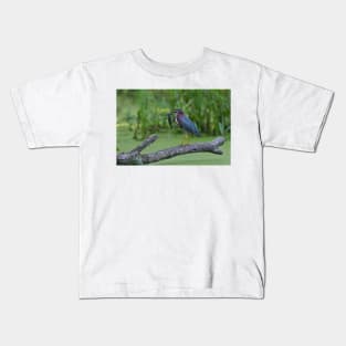 Green Heron wins local fishing contest! Kids T-Shirt